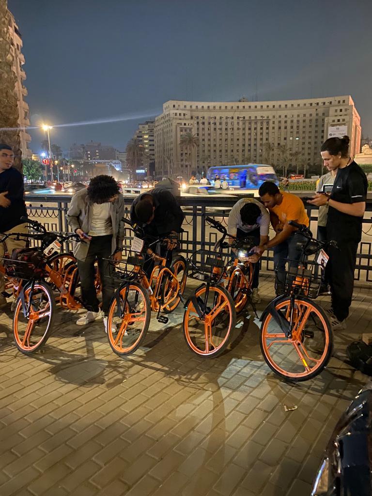  أول محطات مشروع مشاركة الدراجات "كايرو بايك" الجديدة بميدان التحرير