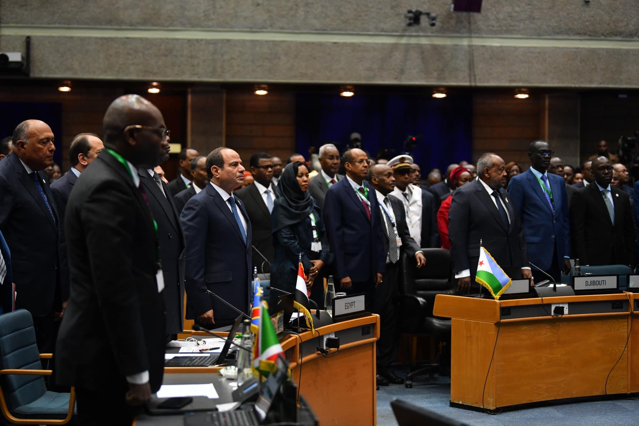 جانب من مشاركة السيد الرئيس في قمة الاتحاد الافريقي التنسيقية بنيروبي