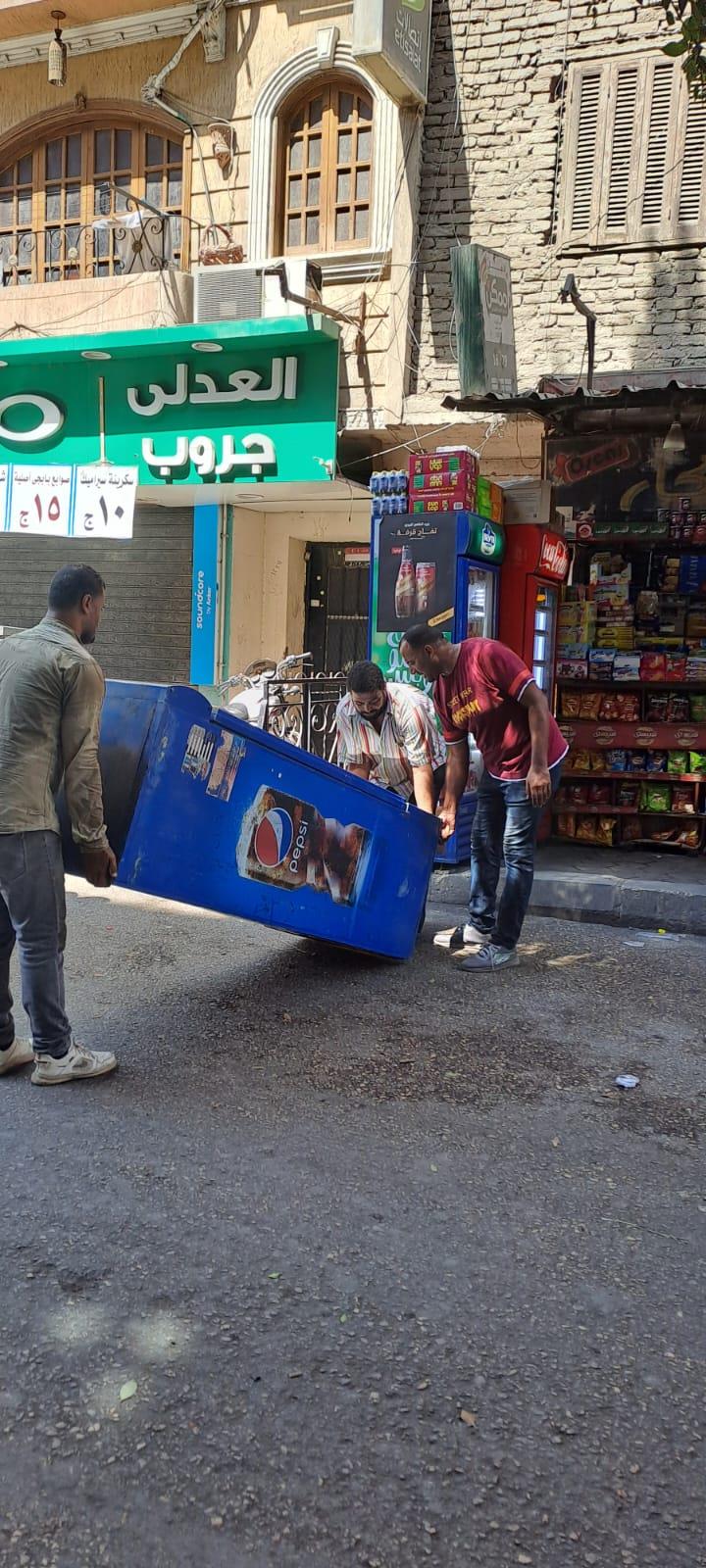 رفع التعديات والاشغالات بشوارع إمبابة