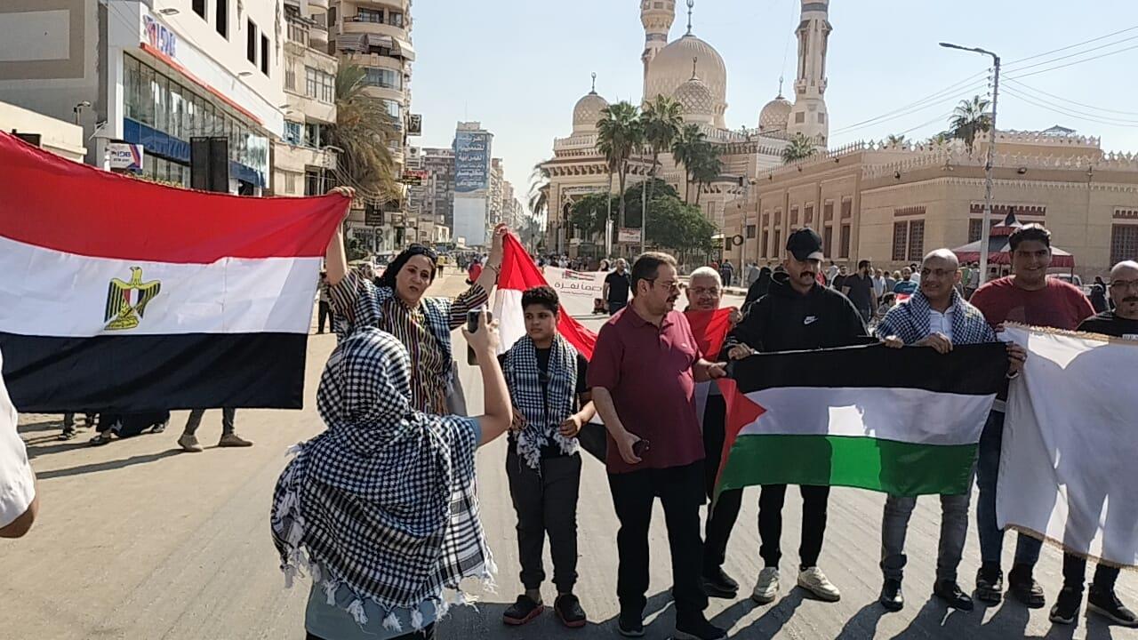 الحركة الوطنية بالدقهلية يشارك في مسيرات دعم فلسطين وتفويض السيسي | صور 