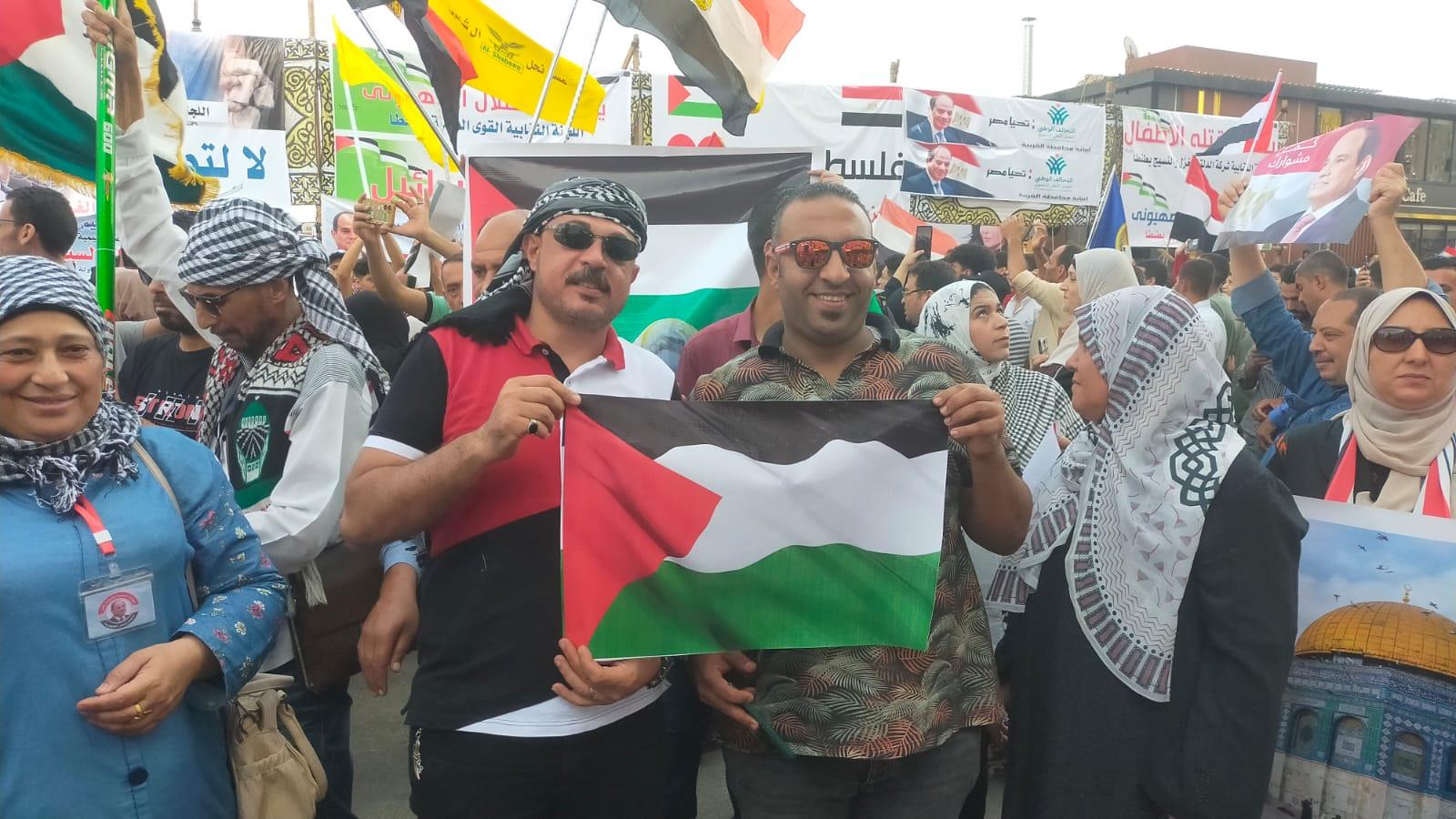 مظاهرات حاشدة بطنطا لرفض تهجير الفلسطينيين لسيناء