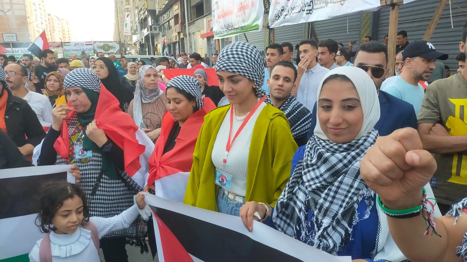 مظاهرات حاشدة بطنطا لرفض تهجير الفلسطينيين لسيناء