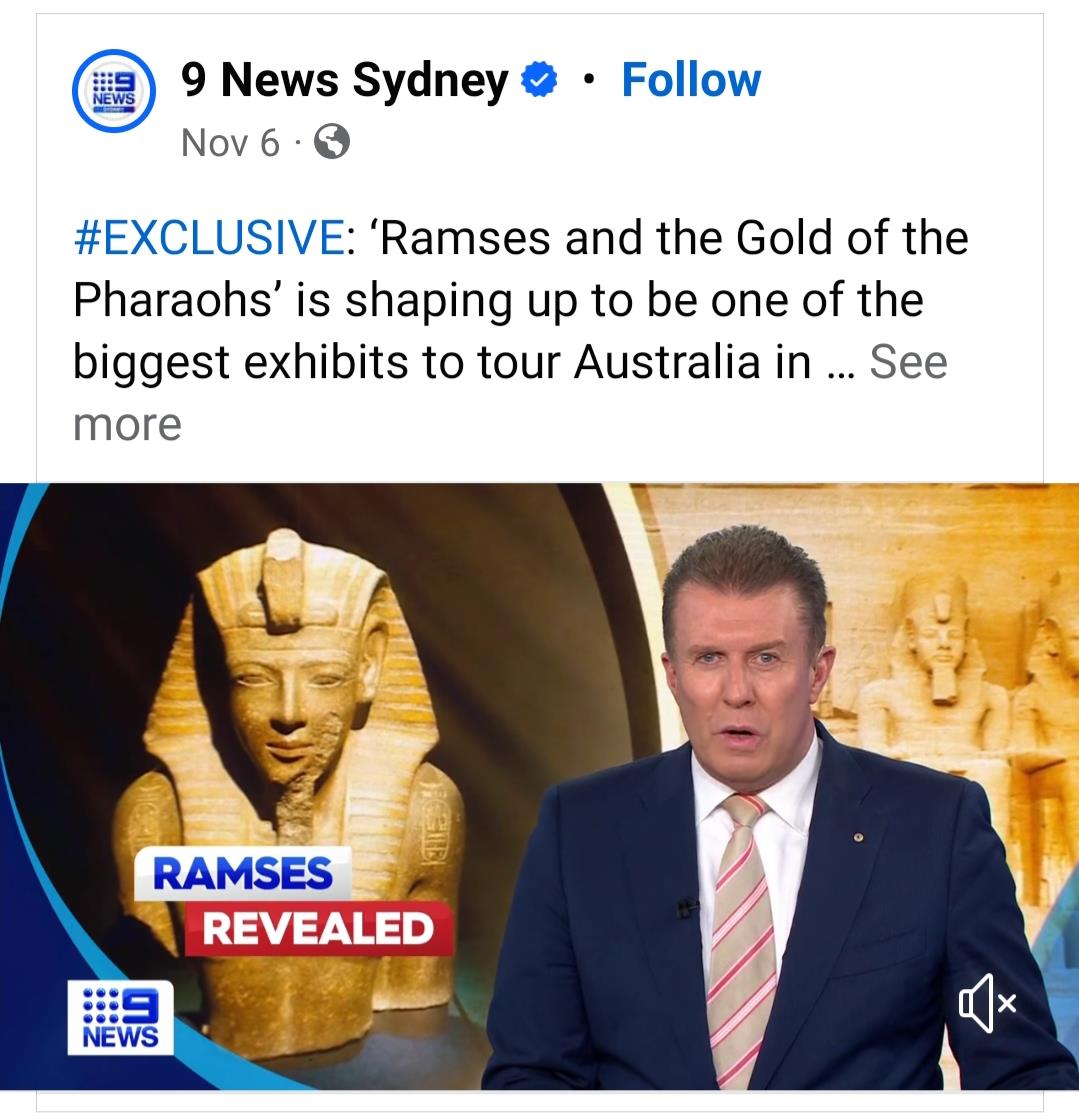 الصحف الاسترالية تسلط الضوء القطع الاثرية في معرض رمسيس و ذهب الفراعنة