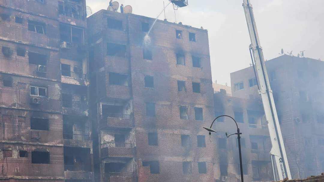 الصور الاولي من موقع حريق استوديو الاهرام قبل وبعد الحريق