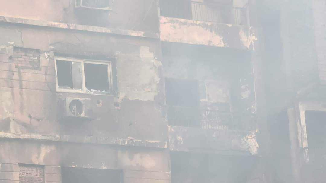 الصور الاولي من موقع حريق استوديو الاهرام قبل وبعد الحريق