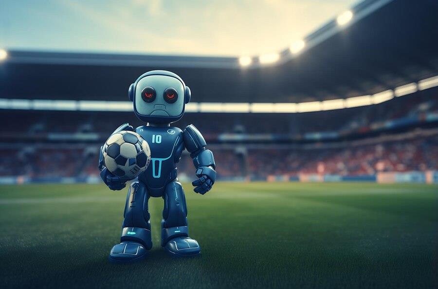 روبوتات تلعب كرة القدم في معرض للذكاء الاصطناعي بجنيف