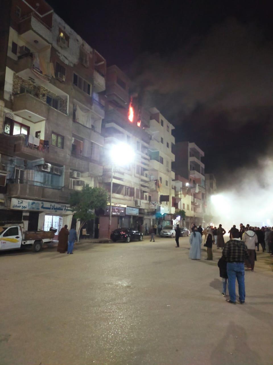  حريق نشب في وحدة سكنية بمدينة نجع حمادي