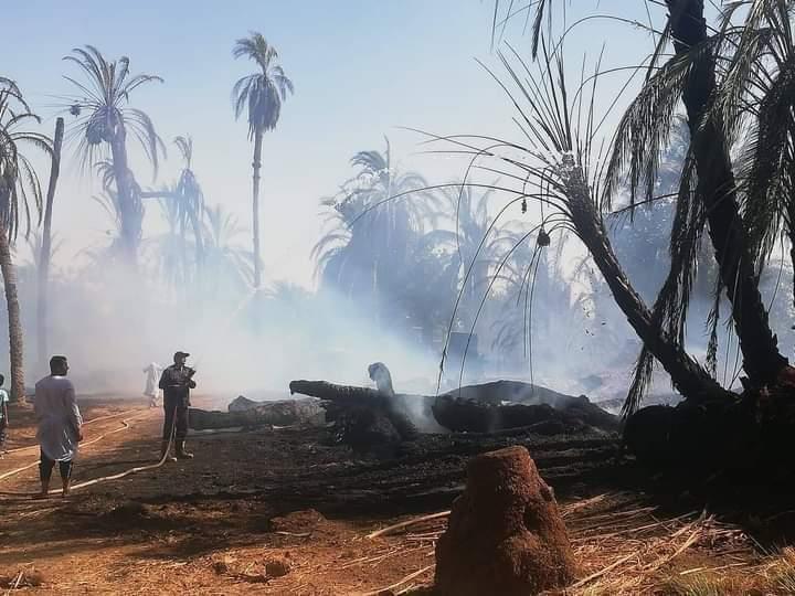 حريق هائل بناحية قرية الدقيرة التابعة لمجلس مدينة إسنا 