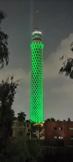 إضاءة برج القاهرة بالاخضر