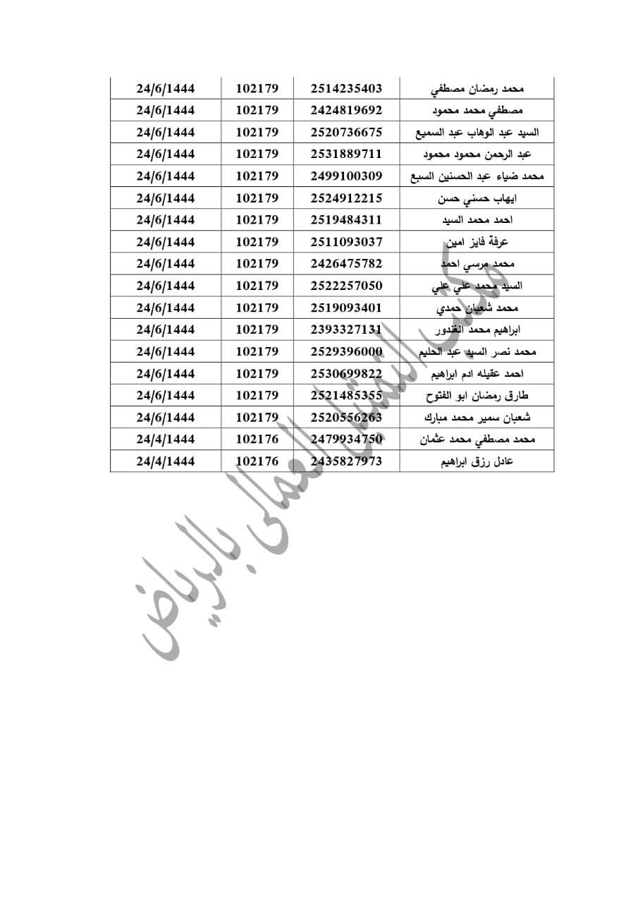 كشوف بـ 114 مصريا حاصلا على تأشيرة خروج نظامي من السعودية