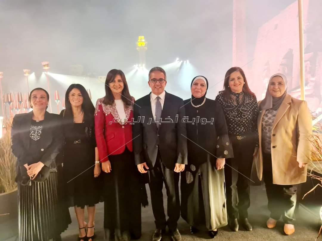 وزيرة الهجرة تنشر صور مع الوزراء أثناء احتفالية افتتاح طريق الكباش