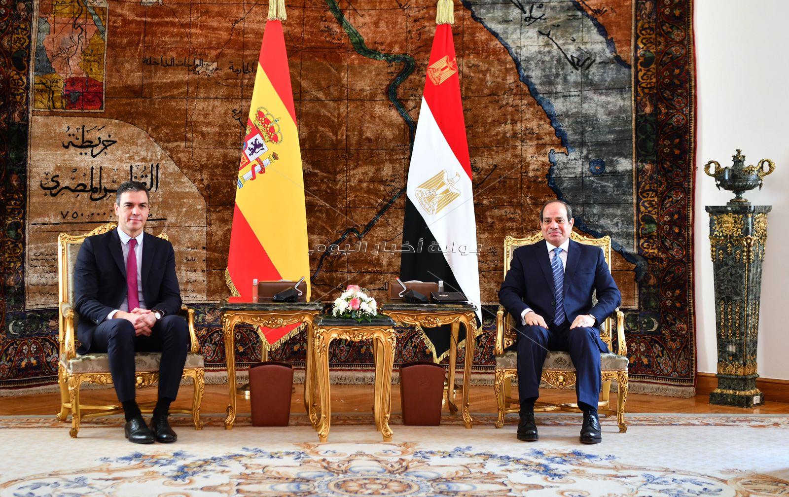 السيسي يستقبل رئيس حكومة أسبانيا