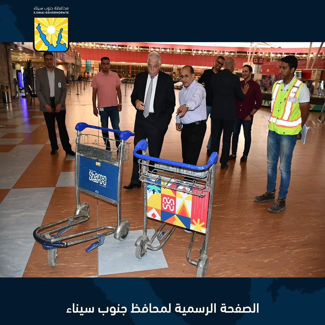 محافظ جنوب سيناء يتفقد تطبيق الهوية البصرية بمطار شرم الشيخ الدولي ويشيد بالأداء 