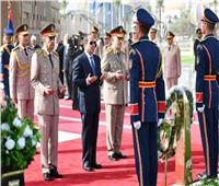 وضع الرئيس السيسي إكليلا من الزهور على نصب الجندي المجهول يتصدر اهتمامات الصحف
