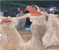 جميلة عوض ترقص مع المونتير أحمد حافظ في حفل زفافها | فيديو