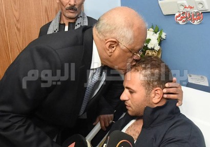 رئيس مجلس النواب يزور مصابي الحادث الواحات الإرهابي بمستشفى الشرطة- تصوير خالد مشعل