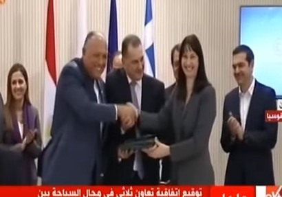 الرئيس القبرص نيكوس اناستاسيادس وزير الخارجية المصرى