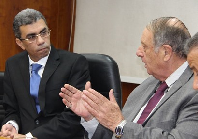 رئيس مجلس إدارة مؤسسة أخبار اليوم ياسر رزق ورئيس مجلس إدارة شركة مصر المقاصة