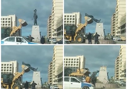 صور نقل تمثال الشهيد عبد المنعم رياض بميدان المسلة