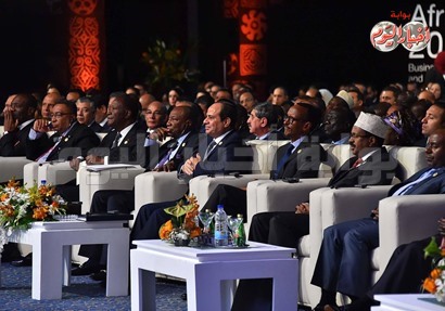 الرئيس السيسي أثناء مشاركته في  مؤتمر  أفريقيا