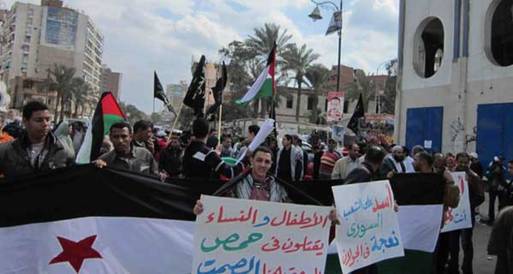 تظاهرات فى السويس لدعم الجيش السورى الحر 