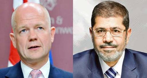 مرسي يستقبل وزير خارجية بريطانيا