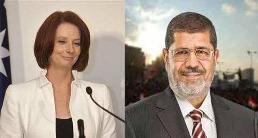 مرسي يجري مباحثات مع رئيسة وزراء استراليا
