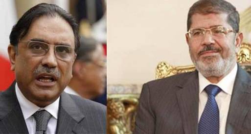جلسة مباحثات مغلقة بإسلام أباد بين "مرسي" والرئيس الباكستاني   