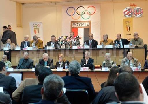 مؤتمر اللجنة الأولمبية المصرية للرد على طاهر أبو زيد-تصوير:عبد المنعم ممدوح