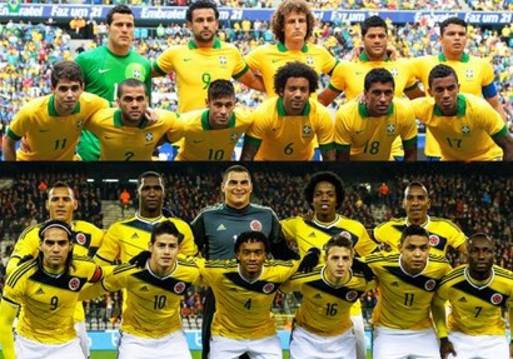 منتخبا البرازيل وكولومبيا