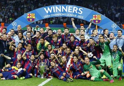 لحظة تتويج برشلونة ببطولة دوري أبطال أوروبا للمرة الخامسة في تاريخه