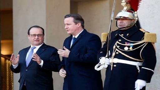 الرئيس الفرنسي فرانسوا أولاند وورئيس الوزراء البريطاني ديفيد كاميرون
