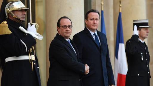 رئيس الوزراء البريطاني ديفيد كاميرون والرئيس الفرنسي فرانسوا أولاند
