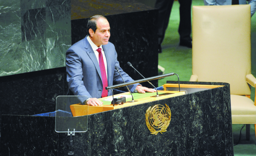 الرئيس السيسى خلال كلمة مصر أمام الجمعية العامة للأمم المتحدة
