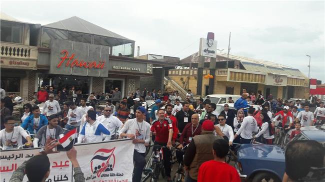 خلال تنظيم ماراثون الدراجات لتأييد الرئيس السيسي براس البر 