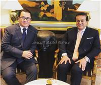 سفير كازاخستان بالقاهرة خلال لقائة مع د-خالد عبد الغفار 