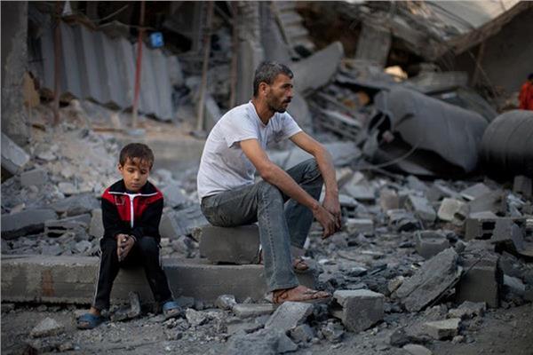 أثار الدمار من العدوان الإسرائيلي على غزة 