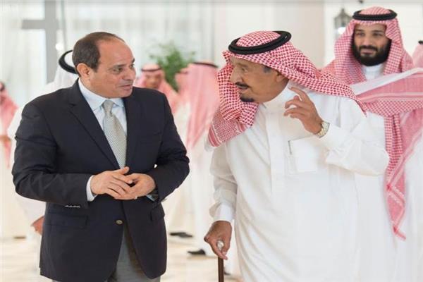 الرئيس عبد الفتاح السيسي مع  الملك سلمان بن عبدالعزيز