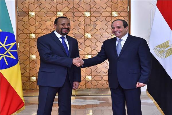 الرئيس عبد الفتاح السيسي وأبى أحمد رئيس الوزراء الإثيوبى