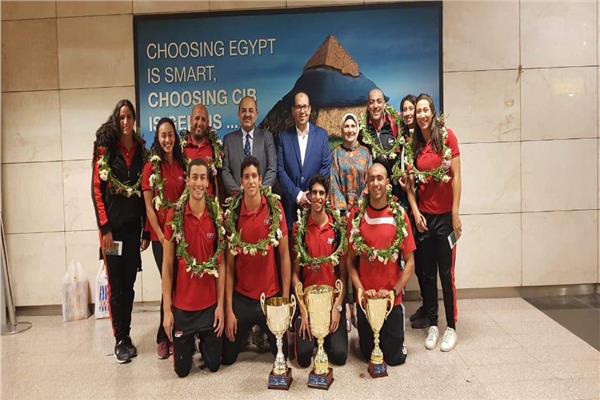 استقبال أولمبي حافل لأبطال السباحة المصرية