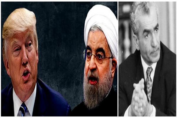 محمد رضا بهلوي وحسن روحاني ودونالد ترامب