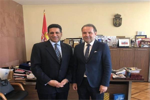  سفير مصر في بلجراد عمرو الجويلى مع نائب رئيس الوزراء