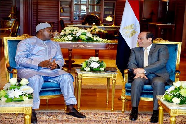  الرئيس عبد الفتاح السيسي مع الرئيس الجامبي آداما بارو