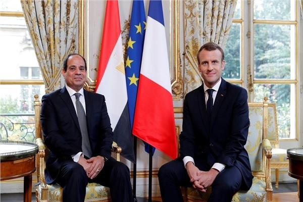 الرئيس السيسي والرئيس الفرنسي ماكرون