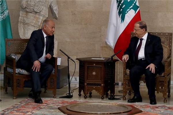 الرئيس اللبنانى يستقبل أبو الغيط