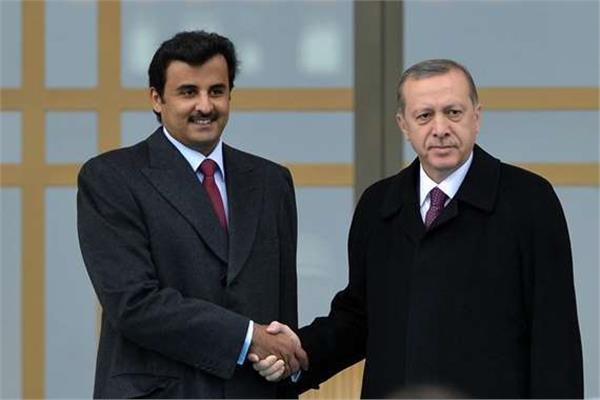 الرئيس التركي رجب طيب اوردغان  والامير تميم بن حمد 