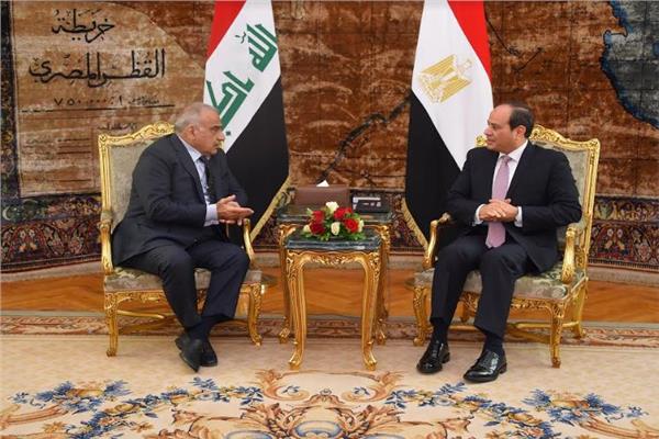 الرئيس عبدالفتاح السيسي مع  رئيس وزراء العراق 