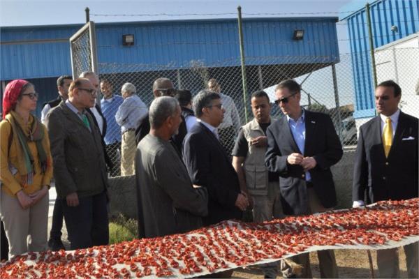 المدير العام للوكالة الأمريكية أثناء إطلاقه أكبر مشروع لتعزيز الأعمال الزراعية بالريف المصرى