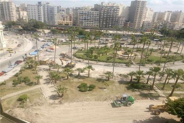 أعمال تطوير حديقة الإسعاف بالإسكندرية