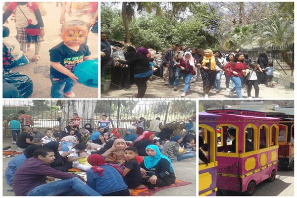 7 مشاهد تميز احتفالات المصريين بشم النسيم في حديقة الحيوان 